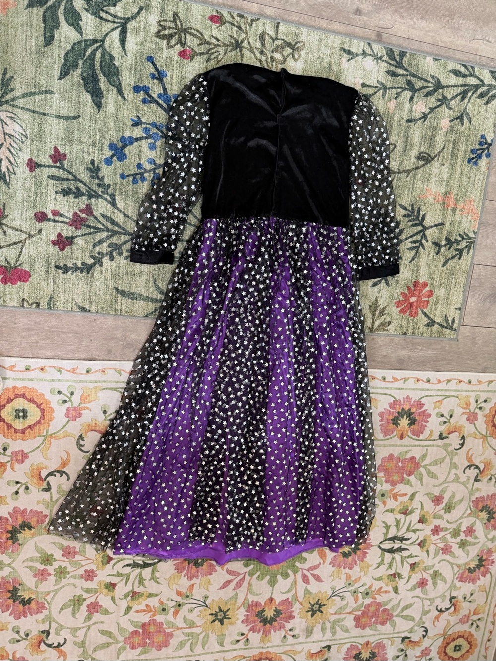 New Target Girls Witch Halloween Costume Dress Size Large Purple & Black - Picture 9 of 16